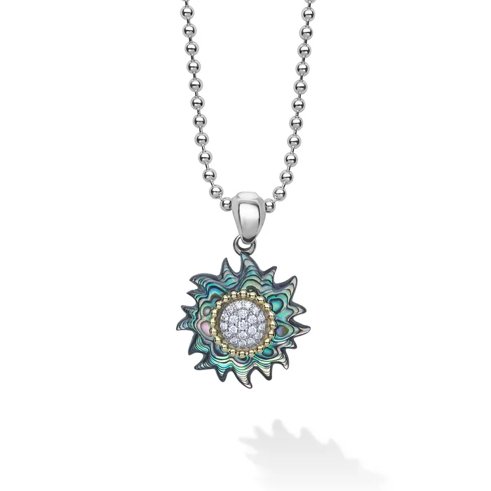 LAGOS Rare Wonders TwoTone Abalone Sun Diamond Pendant Necklace Necklaces