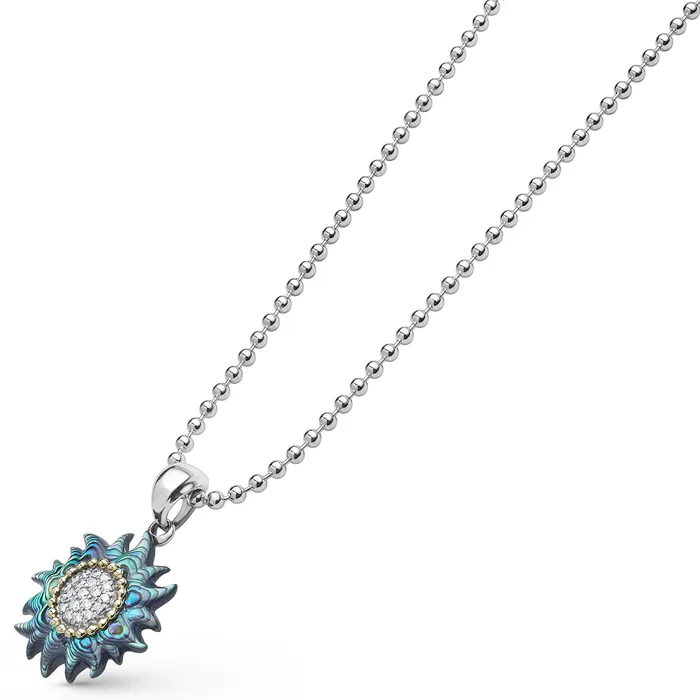 LAGOS Rare Wonders TwoTone Abalone Sun Diamond Pendant Necklace Necklaces LAGOS Rare Wonders TwoTone Abalone Sun Diamond Pendant Necklace Necklaces