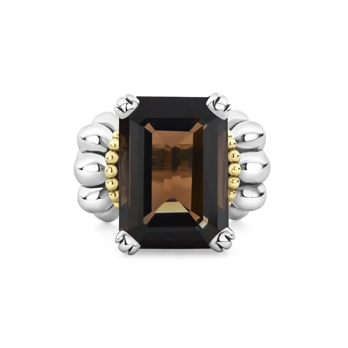 LAGOS Rings Glacier Large EmeraldCut Smokey Quartz Ring LAGOS Rings Glacier Large EmeraldCut Smokey Quartz Ring