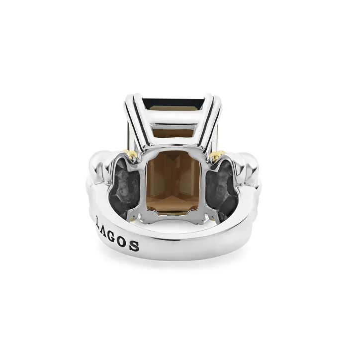 LAGOS Rings Glacier Large EmeraldCut Smokey Quartz Ring LAGOS Rings Glacier Large EmeraldCut Smokey Quartz Ring