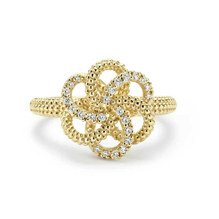 Lagos Rings Love Knot 18K Gold Love Knot Diamond Ring Lagos Rings Love Knot 18K Gold Love Knot Diamond Ring