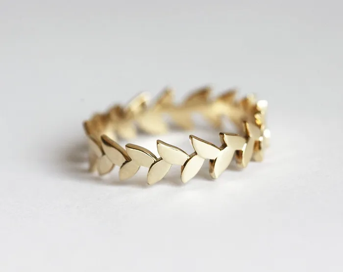 Leah Wedding Ring Leaf Band Ready to Ship capucinne Rings