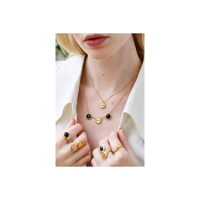 Les Nereides Necklaces Les Nereides Infinity And Black Onyx Pendant Necklace Les Nereides Necklaces Les Nereides Infinity And Black Onyx Pendant Necklace