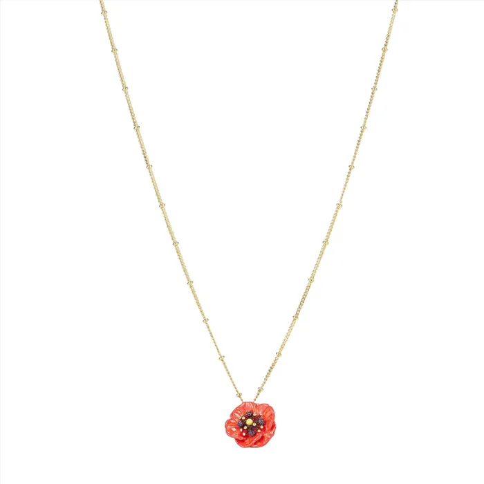 Les Nereides Poppy Pendant Necklace Les Nereides Necklaces Les Nereides Poppy Pendant Necklace Les Nereides Necklaces