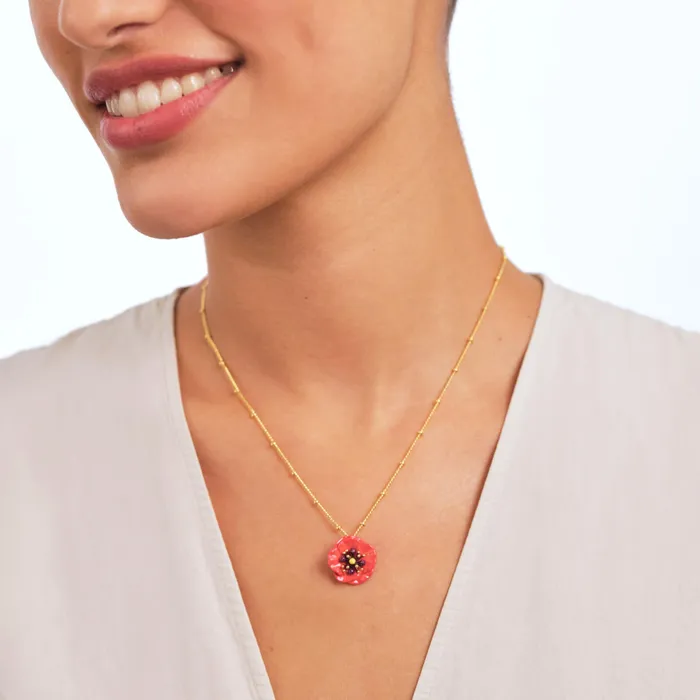 Les Nereides Poppy Pendant Necklace Les Nereides Necklaces Les Nereides Poppy Pendant Necklace Les Nereides Necklaces