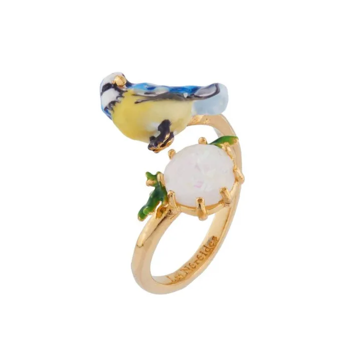 Les Nereides Rings Les NereidesChickadee And Faceted Glass Adjustable RingOne Size