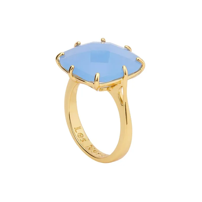 Les Nereides Sky Blue Diamantine Square Solitaire Ring Les Nereides Rings