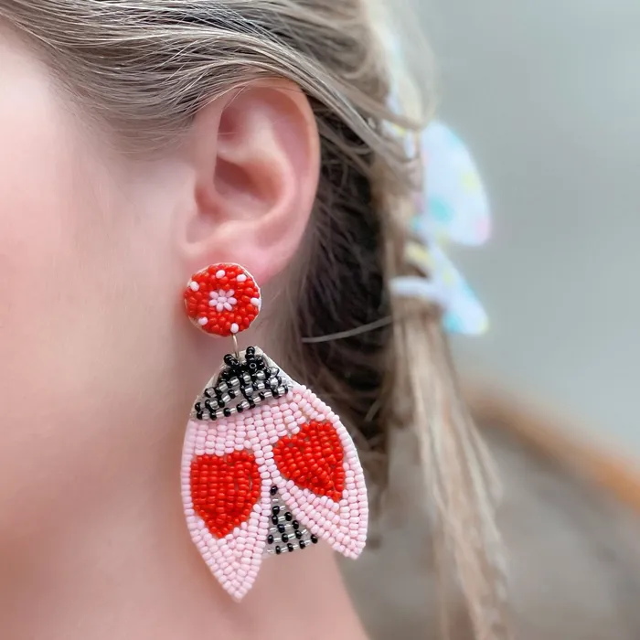 Love Bug Beaded Dangle Earrings Prep Obsessed TL Earrings