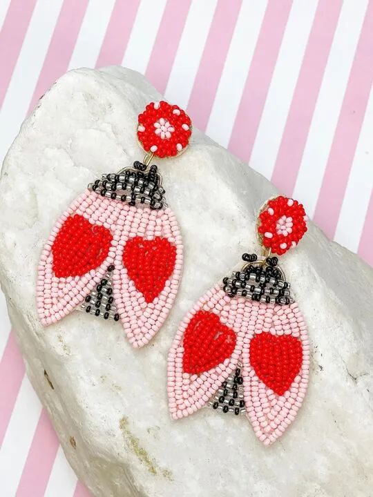 Love Bug Beaded Dangle Earrings Prep Obsessed TL Earrings