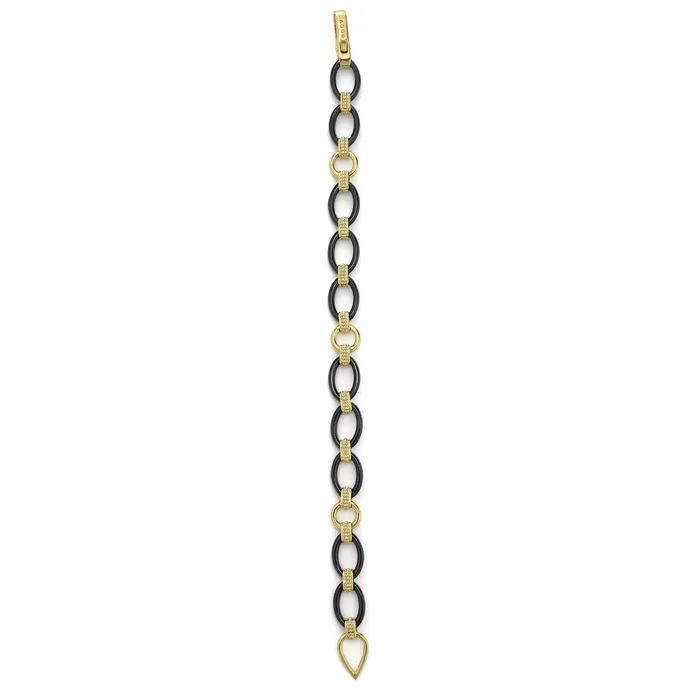 Meridian 18K Gold and Black Ceramic Link Bracelet 10mm LAGOS Bracelets Meridian 18K Gold and Black Ceramic Link Bracelet 10mm LAGOS Bracelets