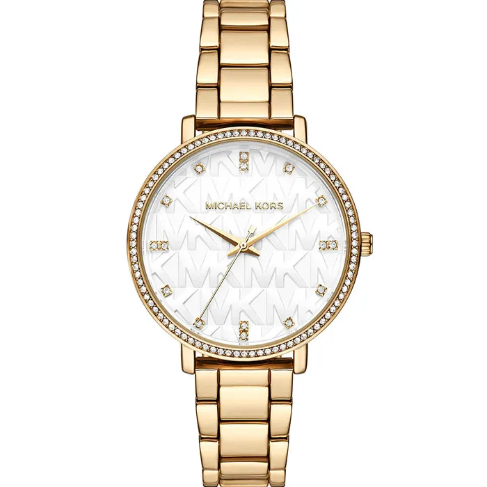 Michael Kors Rings Michael Kors Pyper Ladies White Dial Gold Tone Watch