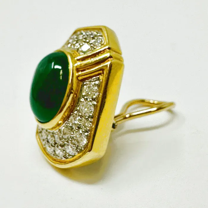 Montreaux Earrings Montreaux 18K Gold and Platinum Clipon Earrings with Emeralds Diamonds