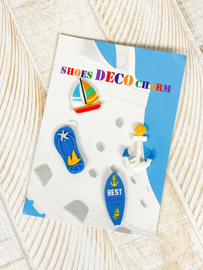 Nautical Silicone Shoe Charm Set Prep Obsessed PBE Charm Necklaces