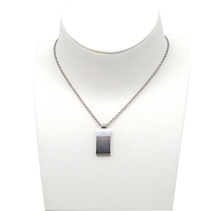 Necklaces Armani Mens Necklace Stainless Steel Silver Color Armani