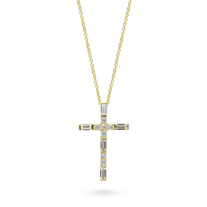 Necklaces BERRICLE Cross CZ Pendant Necklace in Sterling Silver