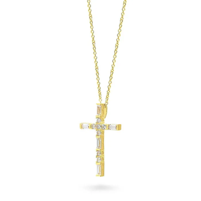 Necklaces BERRICLE Cross CZ Pendant Necklace in Sterling Silver