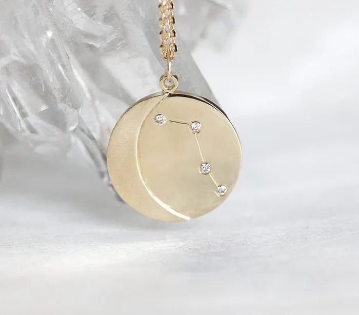Necklaces Capucinne Constellation Necklace 14K Diamond Zodiac Necklace