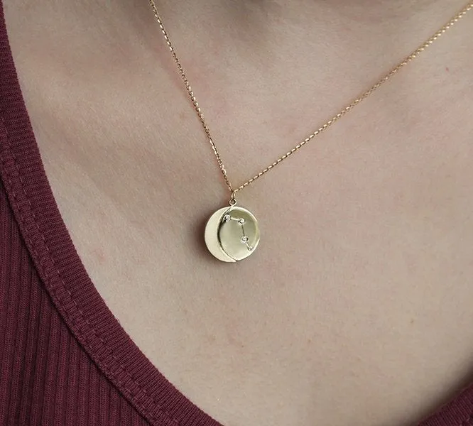 Necklaces Capucinne Constellation Necklace 14K Diamond Zodiac Necklace