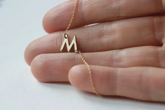 Necklaces capucinne Sideways Initial Necklace Gold Letter Necklace