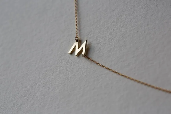 Necklaces capucinne Sideways Initial Necklace Gold Letter Necklace