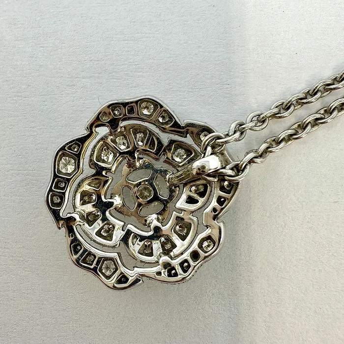Necklaces Chanel Chanel Bouton de Camelia 18K White Gold and Dimaond Pendant Necklace