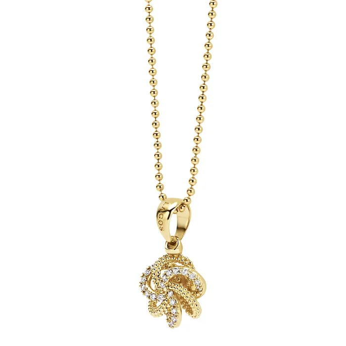 Necklaces Love Knot 18K Gold Love Knot Diamond Pendant Necklace Lagos Necklaces Love Knot 18K Gold Love Knot Diamond Pendant Necklace Lagos