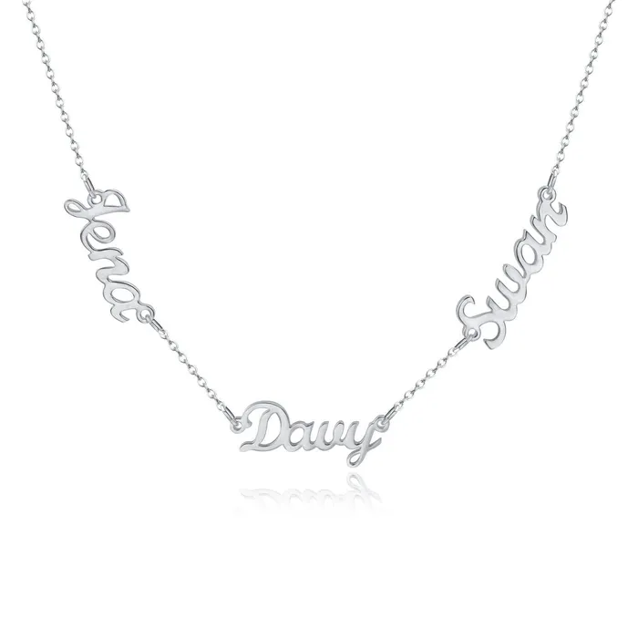 Necklaces Novalico Three Cursive Name Necklace Necklaces Novalico Three Cursive Name Necklace