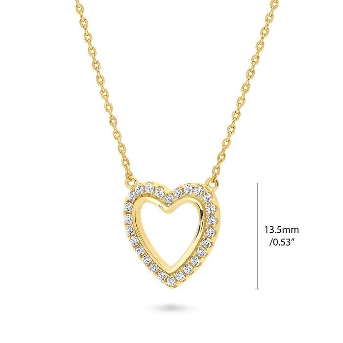 Necklaces Open Heart CZ Necklace in Sterling Silver BERRICLE
