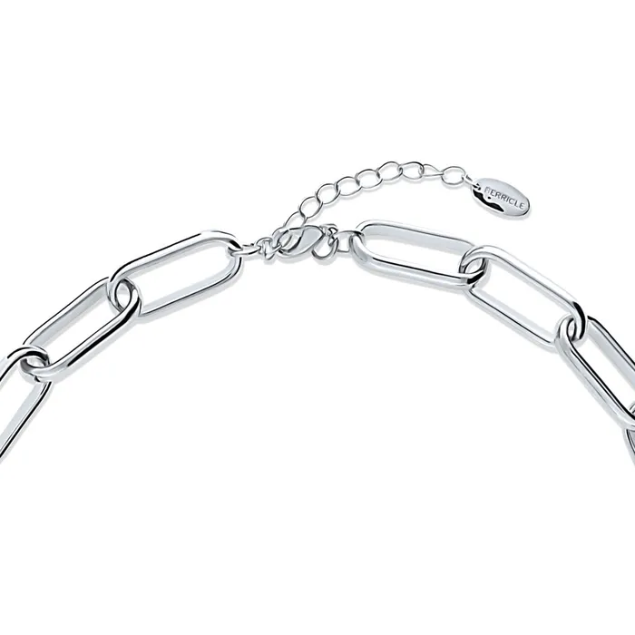 Necklaces Paperclip Link Chain Necklace in SilverTone 11mm BERRICLE