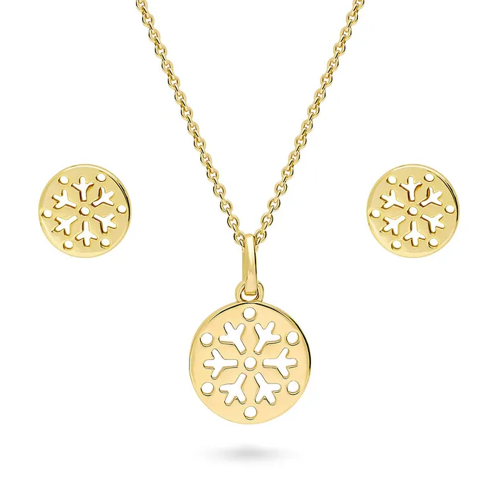 Necklaces Snowflake Coin Necklace and Earrings in Sterling Silver BERRICLE