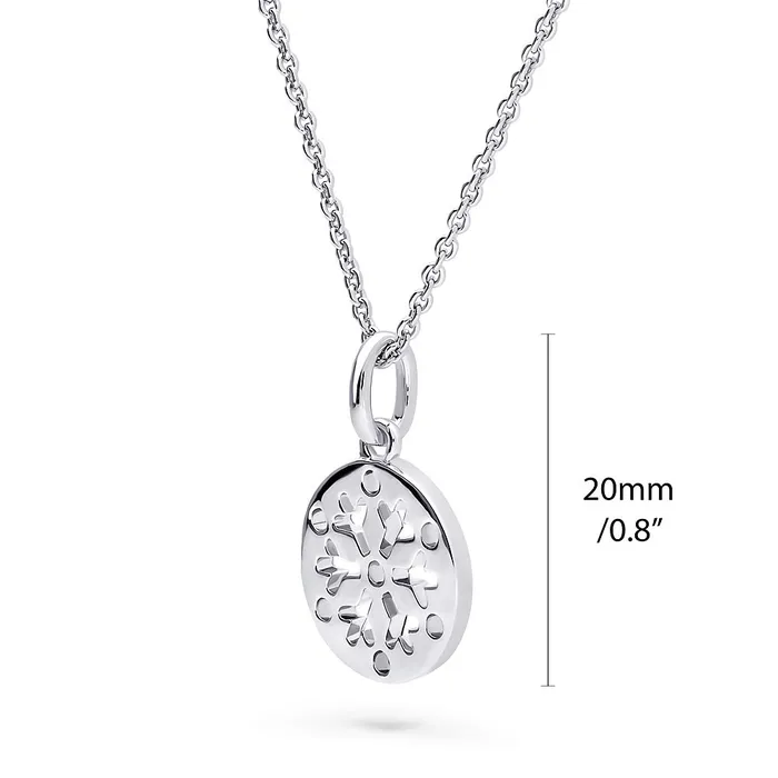 Necklaces Snowflake Coin Necklace and Earrings in Sterling Silver BERRICLE