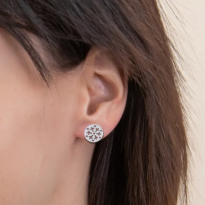 Necklaces Snowflake Coin Necklace and Earrings in Sterling Silver BERRICLE