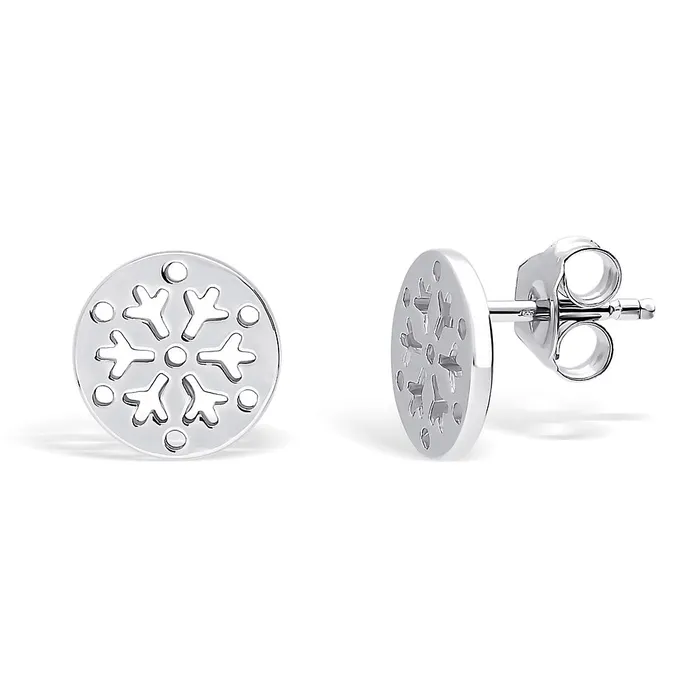 Necklaces Snowflake Coin Necklace and Earrings in Sterling Silver BERRICLE