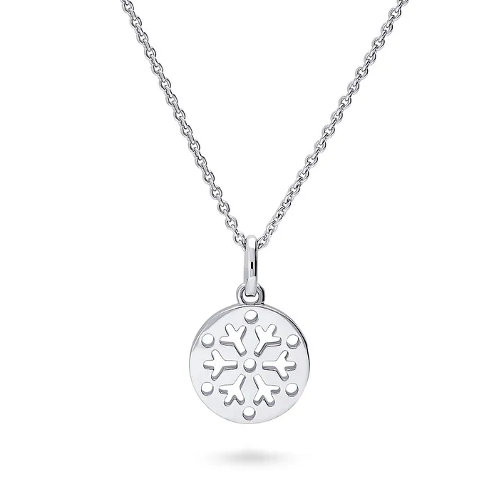 Necklaces Snowflake Coin Necklace and Earrings in Sterling Silver BERRICLE
