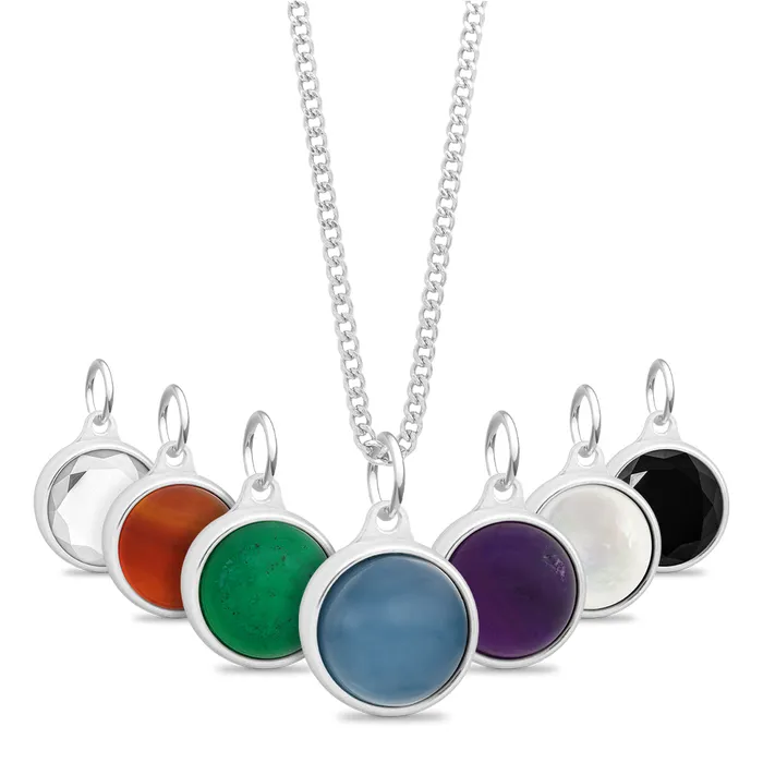 Necklaces Stainless Steel Gemstone Cremation Urn Pendant LegacyTouch