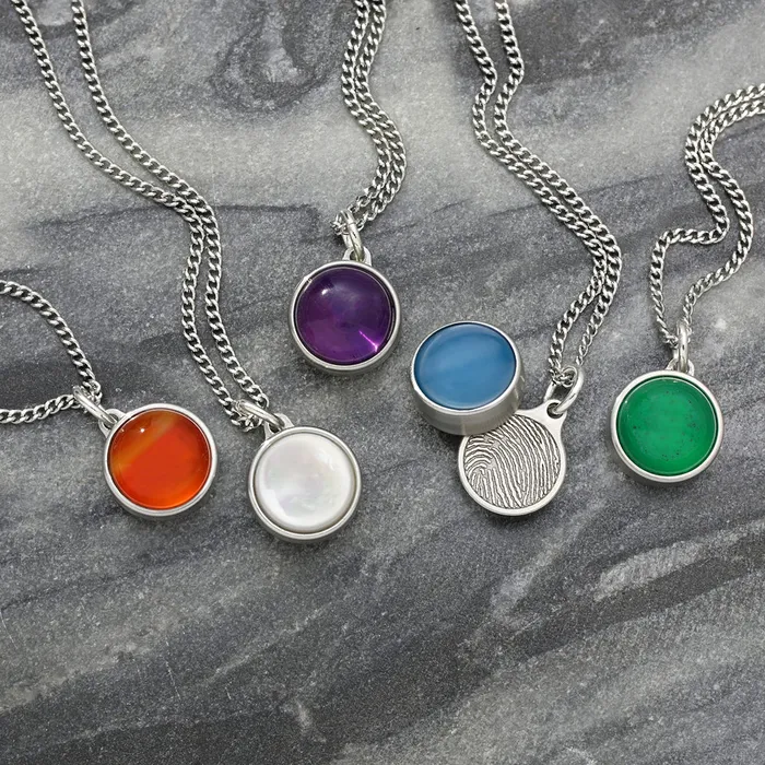 Necklaces Stainless Steel Gemstone Cremation Urn Pendant LegacyTouch