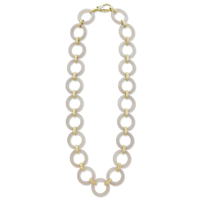 Necklaces Studio 18K Gold and Ceramic Circle Link Necklace LAGOS