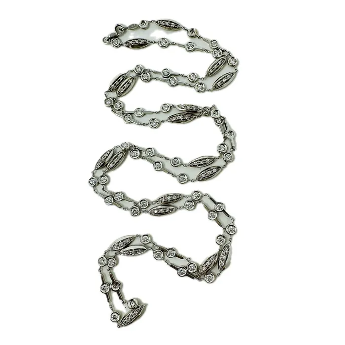 Necklaces Vaid 18K White Gold 32 Necklace with 113 Diamonds Vaid