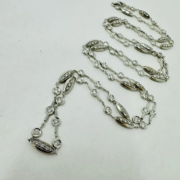 Necklaces Vaid 18K White Gold 32 Necklace with 113 Diamonds Vaid