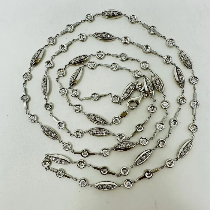 Necklaces Vaid 18K White Gold 32 Necklace with 113 Diamonds Vaid