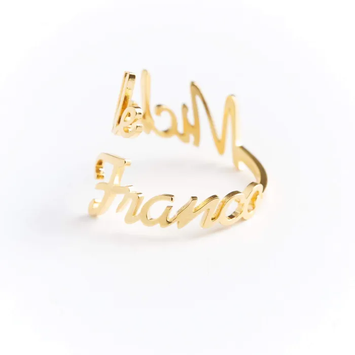Novalico Rings Two Name Cursive Ring