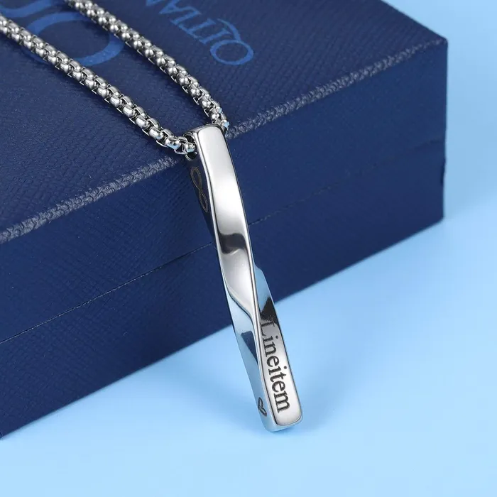 Novalico Swirled Bar Engraved Name Necklace Necklaces