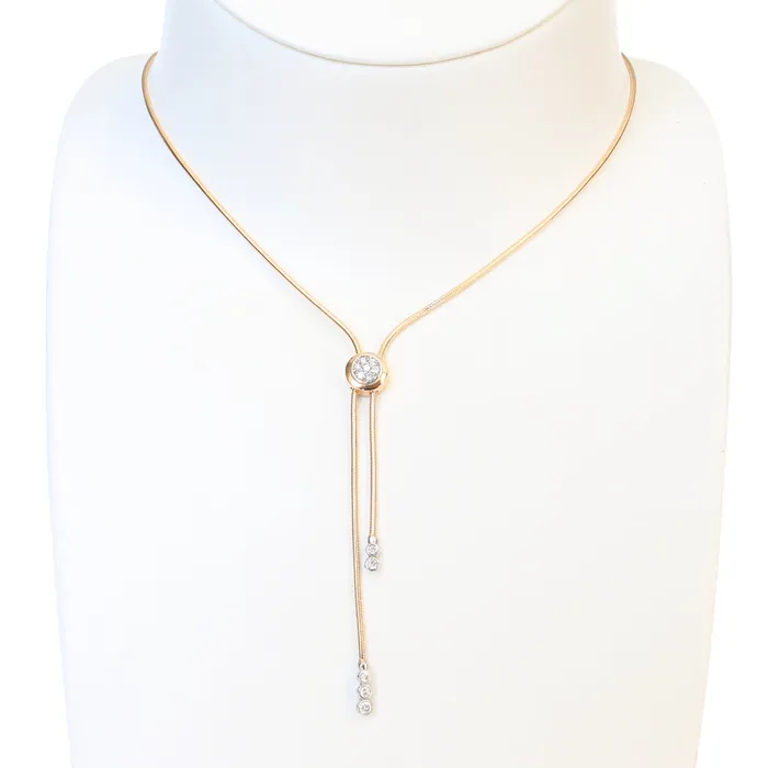 Ouzounian Necklace 18 Carat Pink Gold With Round Diamond Ouzounian Jewelry Necklaces Ouzounian Necklace 18 Carat Pink Gold With Round Diamond Ouzounian Jewelry Necklaces