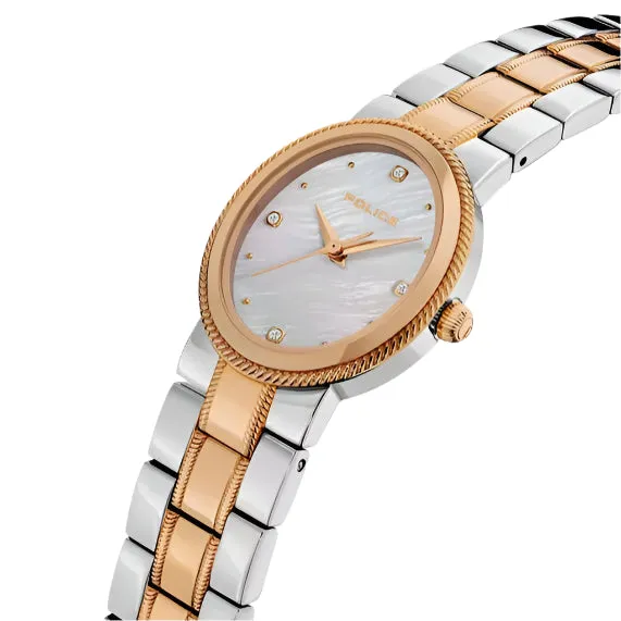 Police Necklaces Police Urban Ladies MotherofPearl Dial Rose Gold Steel Watch
