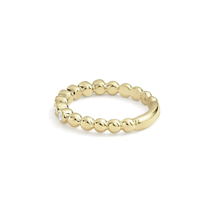 PreStyled Sets LAGOS Caviar Gold 18K Gold and Diamond Stacking Ring PreStyled Sets LAGOS Caviar Gold 18K Gold and Diamond Stacking Ring