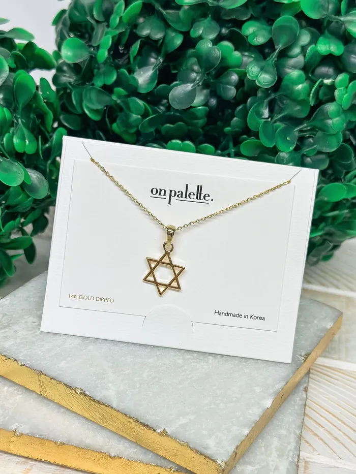 Prep Obsessed FC Necklaces Star of David Pendant Necklace Gold
