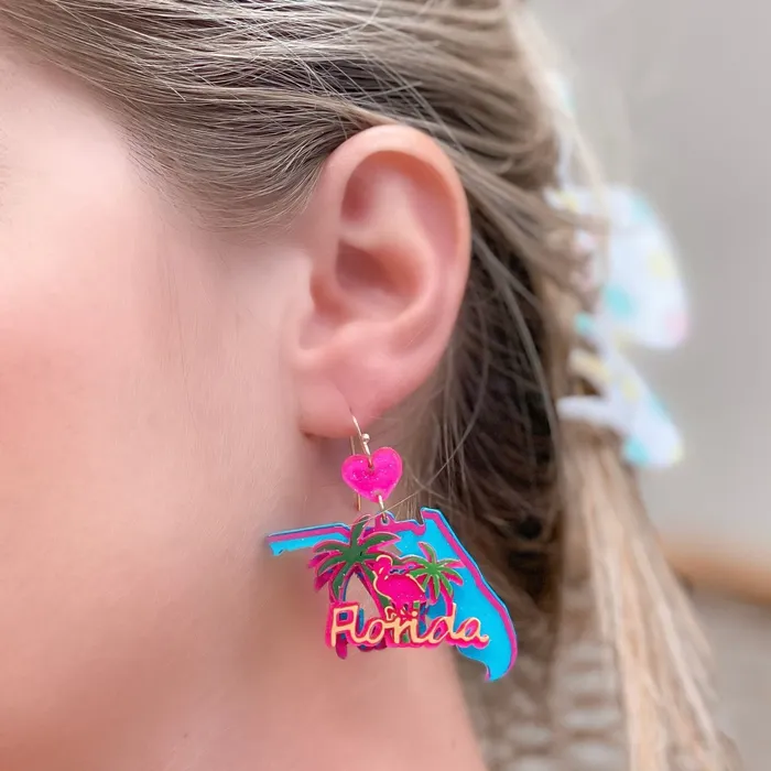 Prep Obsessed RNK Earrings State Icon Dangle Earrings Florida