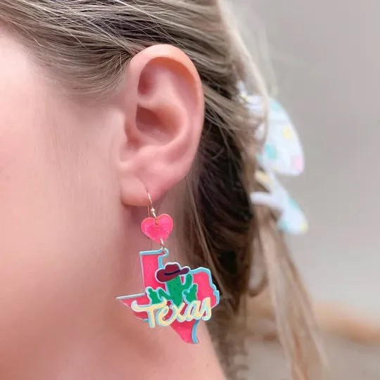 Prep Obsessed RNK Earrings State Icon Dangle Earrings Texas