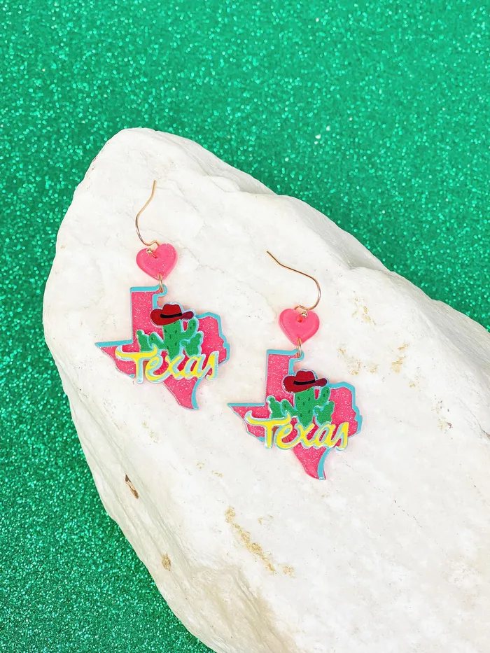 Prep Obsessed RNK Earrings State Icon Dangle Earrings Texas Prep Obsessed RNK Earrings State Icon Dangle Earrings Texas