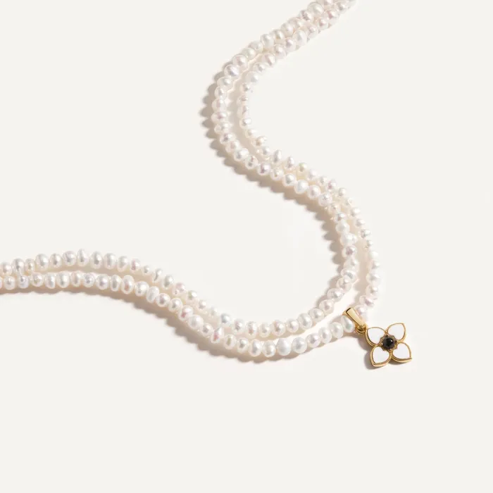 Quatrefoil Layered Pearl Necklace Hearts Valley Jewelry Necklaces